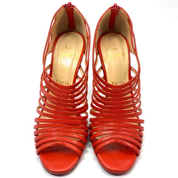 🌷❤️‍🔥FINAL SALE 🔥 NO OFFERS🌷💥Christian Louboutin Orange Leather Heel 36 - Picture 4 of 9